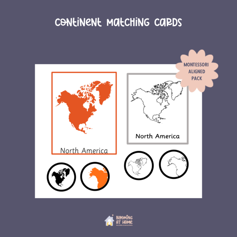 Montessori Continents Matching Cards - Blooming At Home